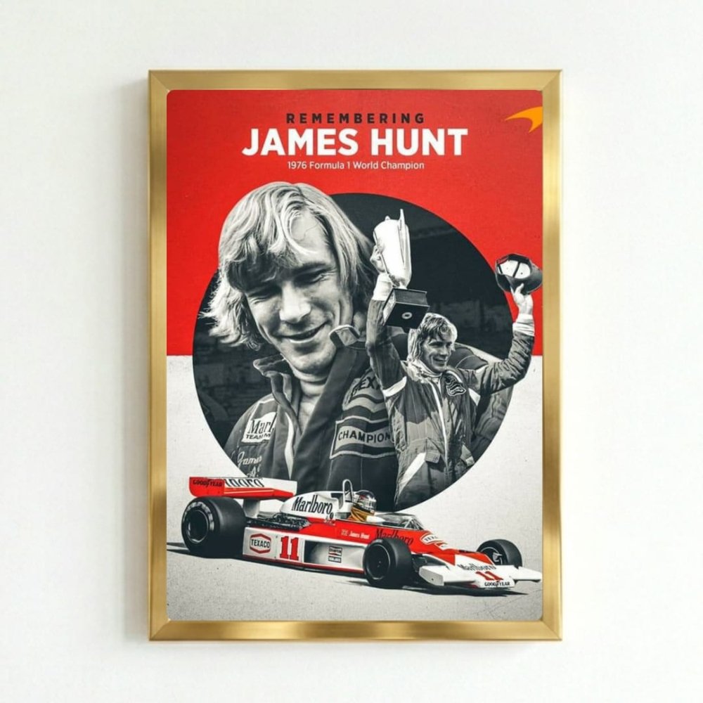 James Hunt, ferrari f1 - Vibes DistrictJames Hunt, ferrari f1 poster GoldVibes District