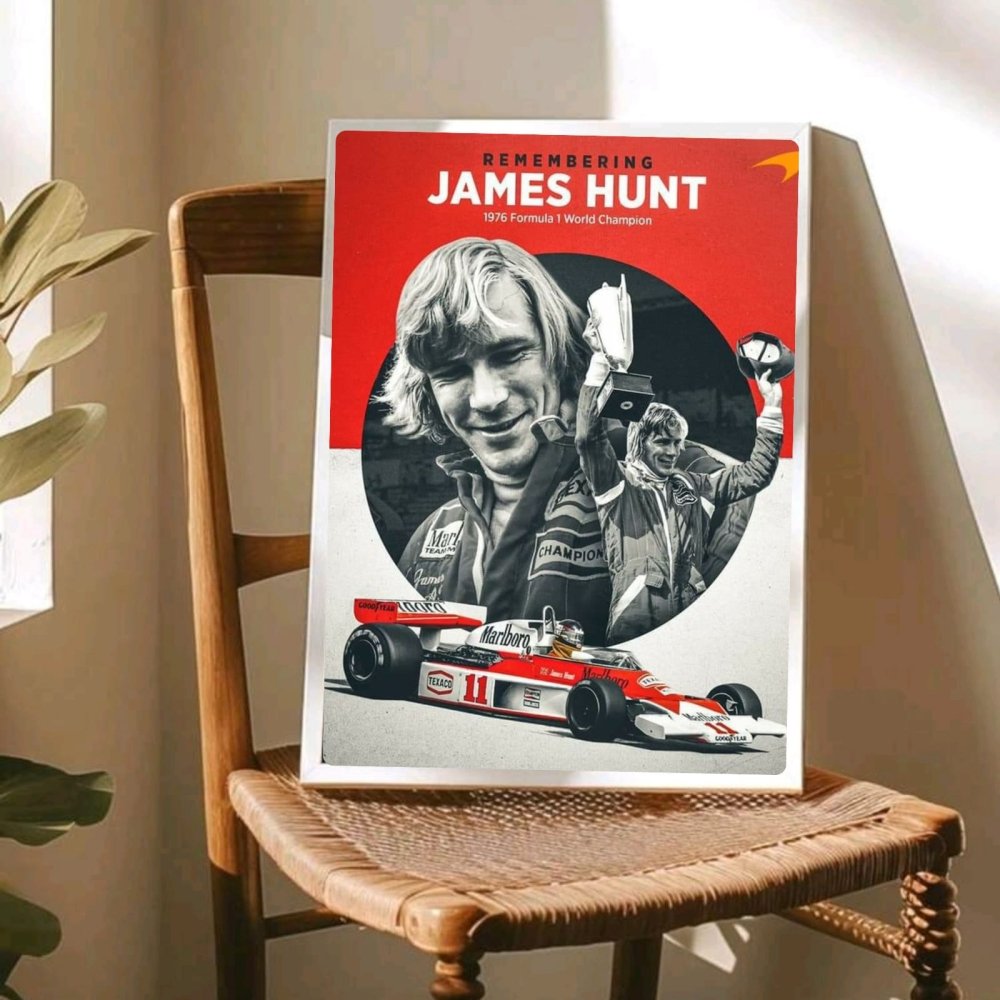 James Hunt, ferrari f1 - Vibes DistrictJames Hunt, ferrari f1 poster GoldVibes District