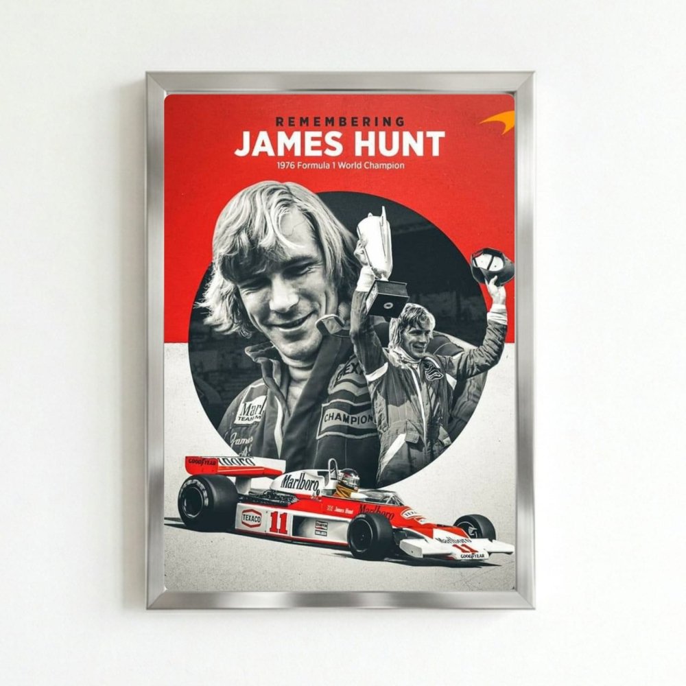 James Hunt, ferrari f1 - Vibes DistrictJames Hunt, ferrari f1 poster SilverVibes District