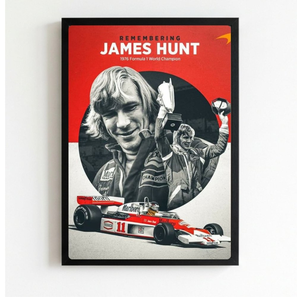 James Hunt, ferrari f1 - Vibes DistrictJames Hunt, ferrari f1 poster NeroVibes District