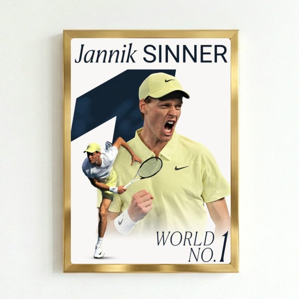 Jannik sinner - tennis - Vibes DistrictJannik sinner - tennis poster GoldVibes District