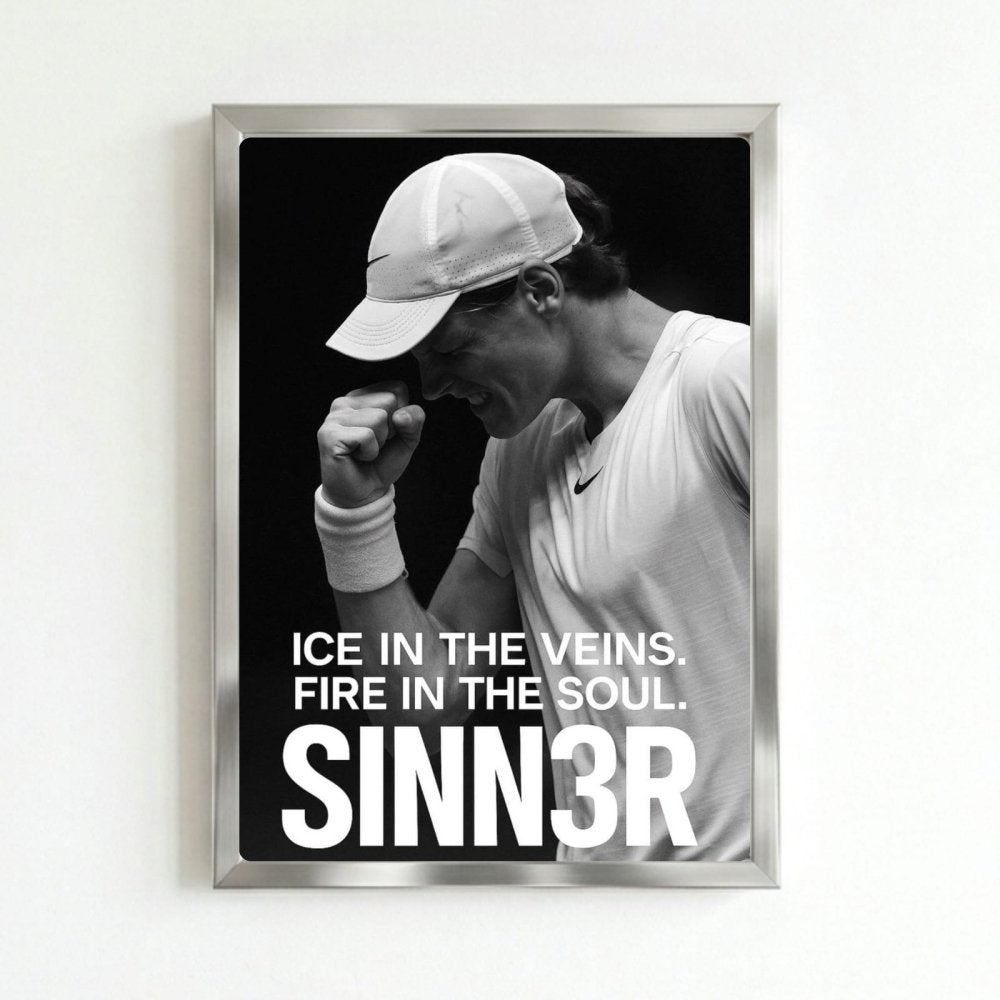 Jannik sinner - tennis - Vibes DistrictJannik sinner - tennis poster SilverVibes District