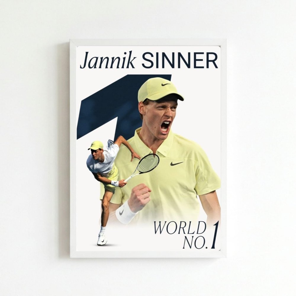 Jannik sinner - tennis - Vibes DistrictJannik sinner - tennis poster BiancoVibes District
