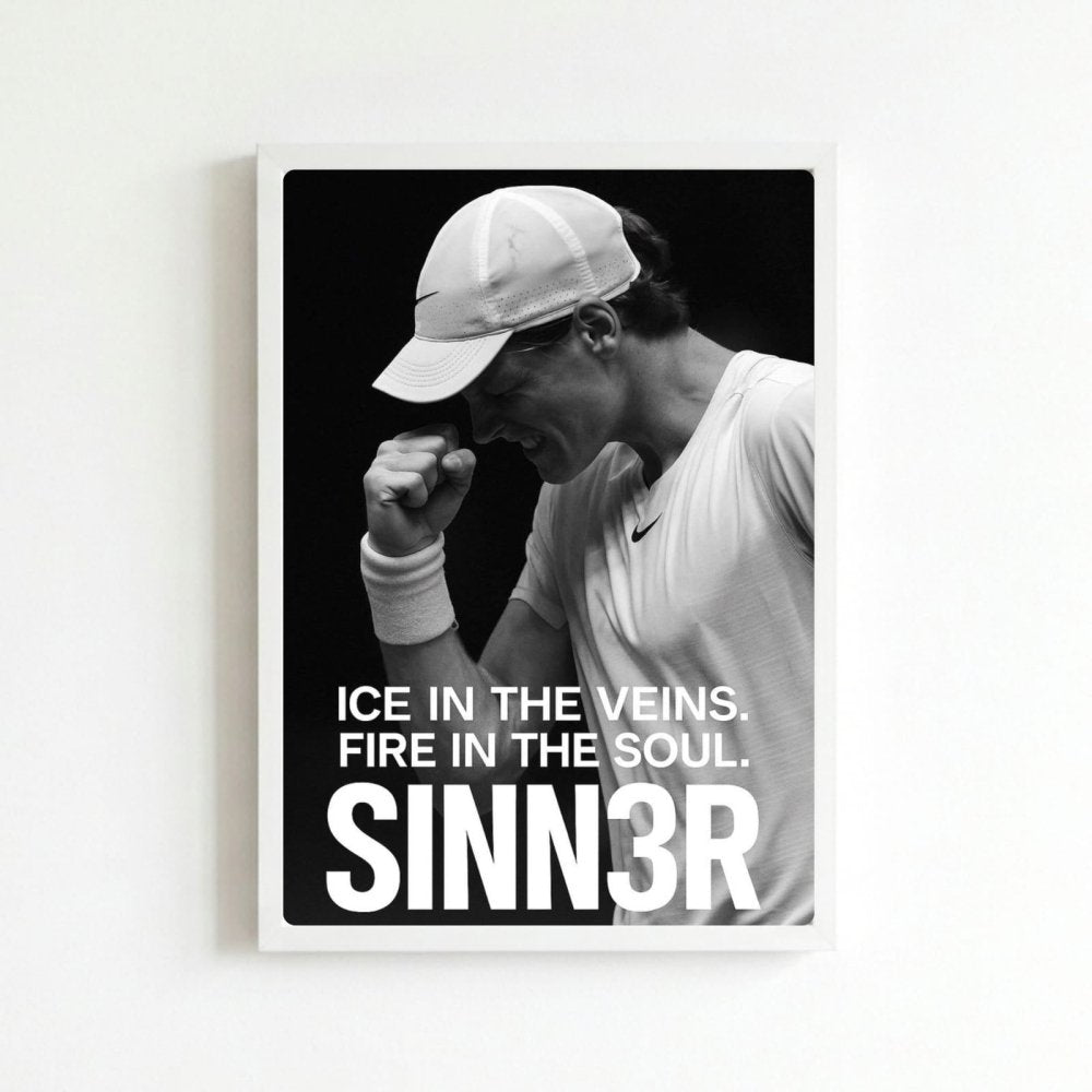 Jannik sinner - tennis - Vibes DistrictJannik sinner - tennis poster BiancoVibes District