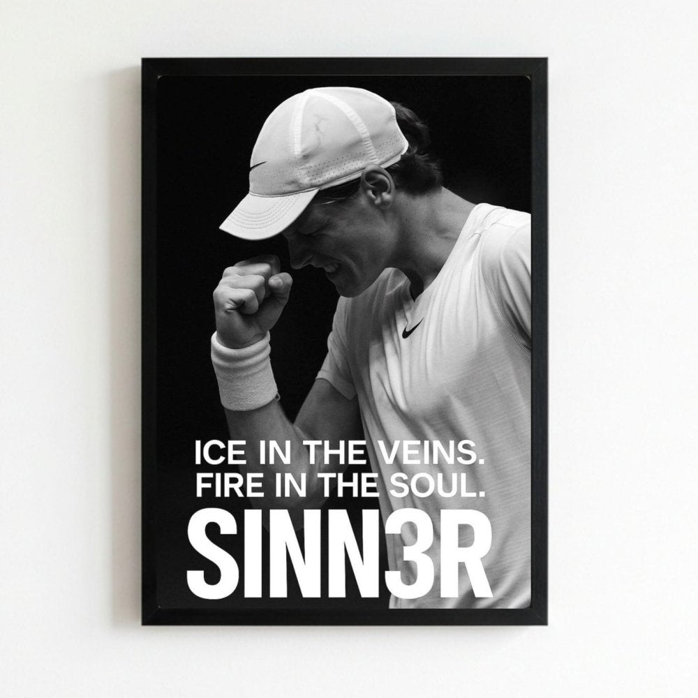 Jannik sinner - tennis - Vibes DistrictJannik sinner - tennis poster NeroVibes District