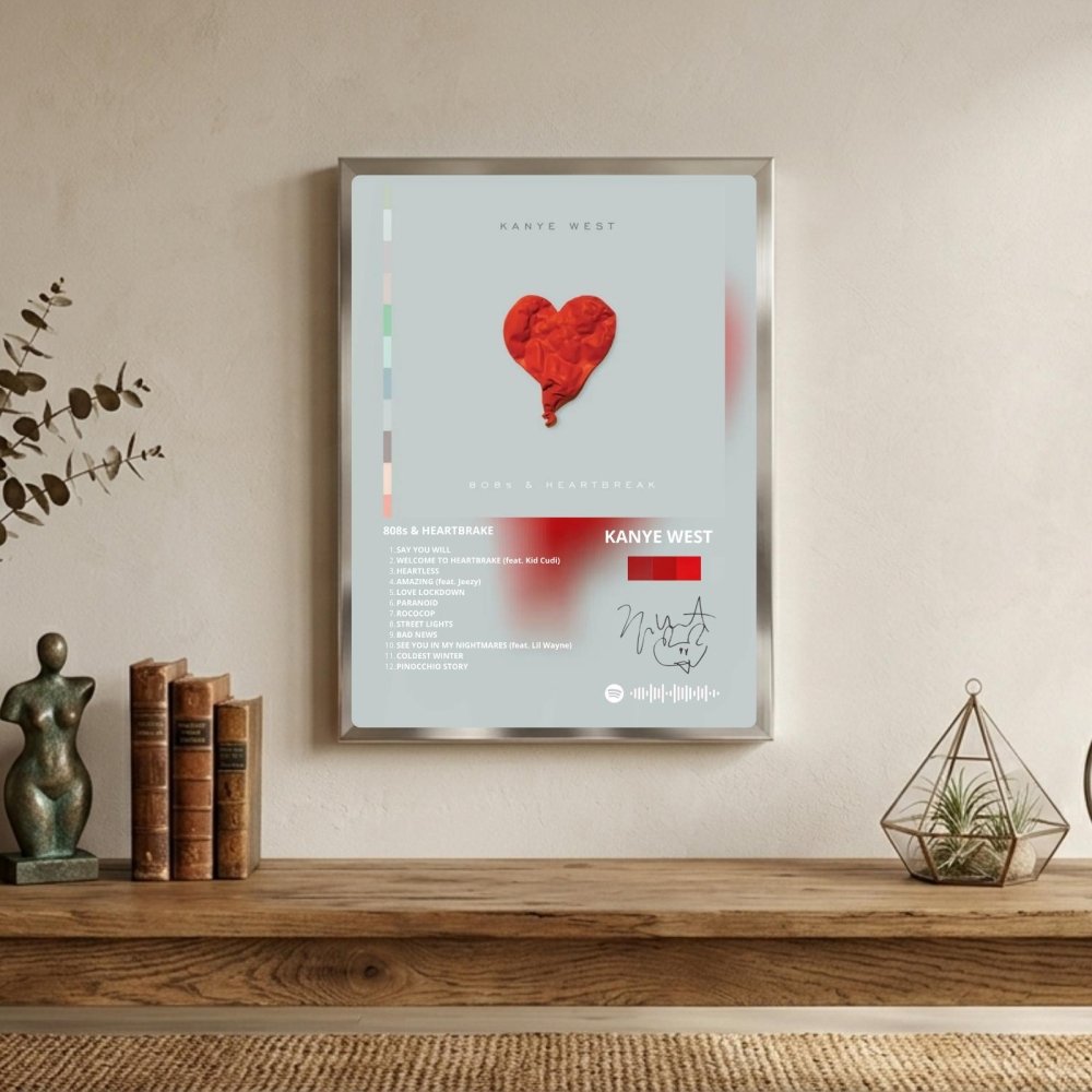 Kanye West – 808s & Heartbreak Poster with Frame - Vibes DistrictKanye West – 808s & Heartbreak Poster with Frame SilverVibes District