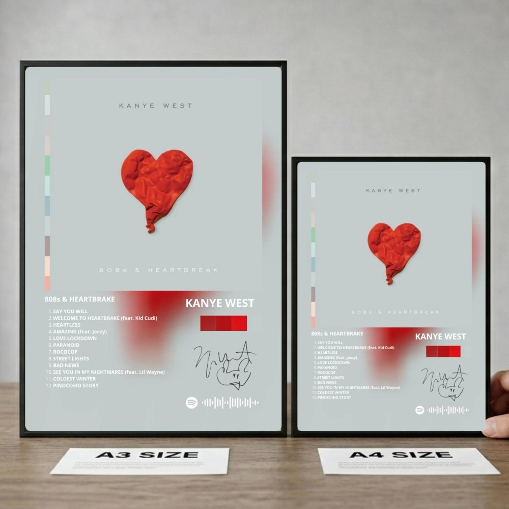Kanye West – 808s & Heartbreak Poster with Frame - Vibes DistrictKanye West – 808s & Heartbreak Poster with Frame SilverVibes District