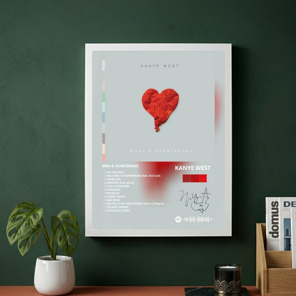Kanye West – 808s & Heartbreak Poster with Frame - Vibes DistrictKanye West – 808s & Heartbreak Poster with Frame SilverVibes District