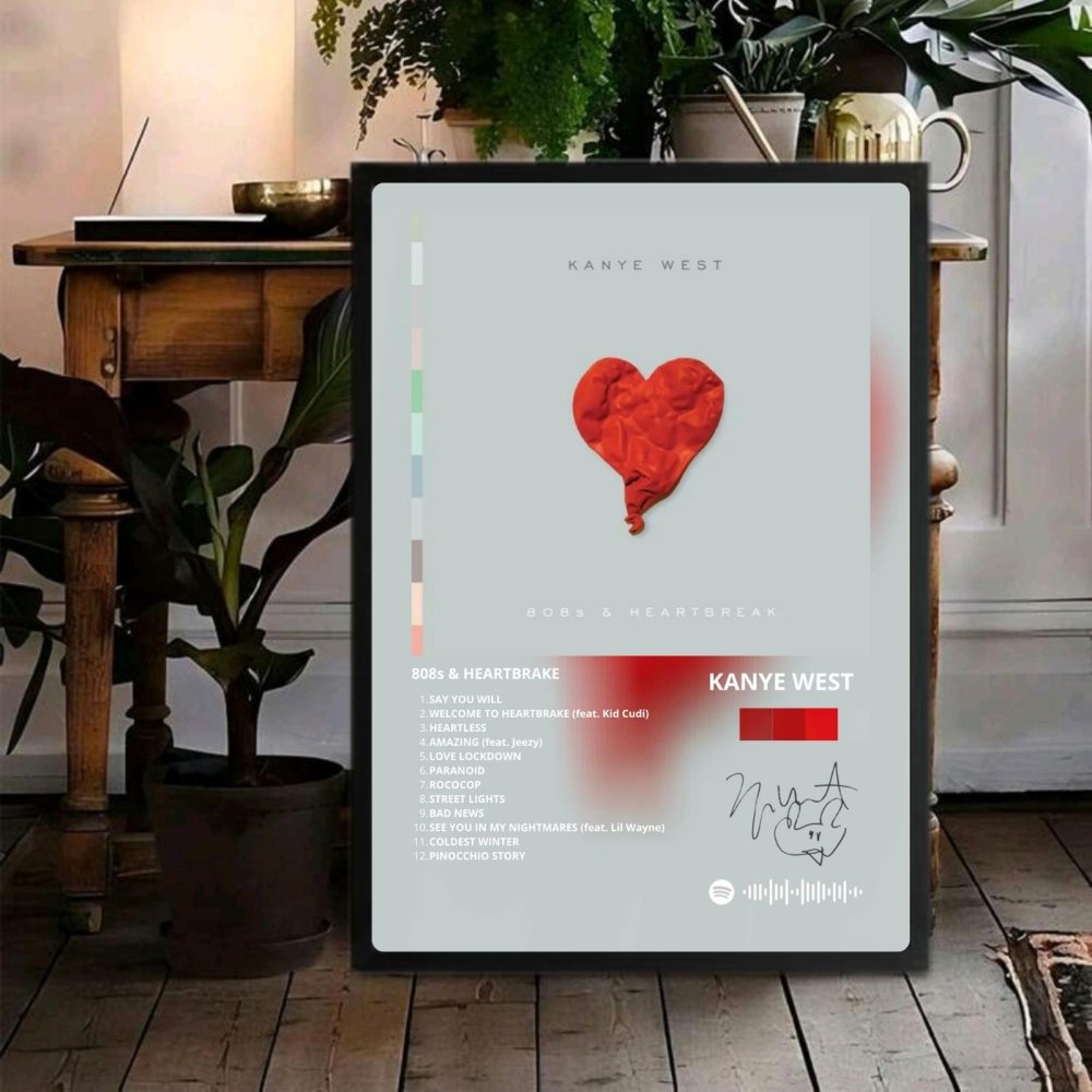 Kanye West – 808s & Heartbreak Poster with Frame - Vibes DistrictKanye West – 808s & Heartbreak Poster with Frame SilverVibes District