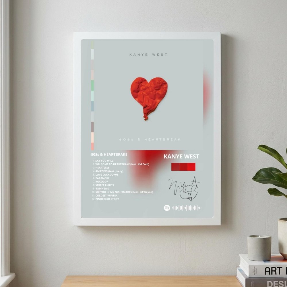 Kanye West – 808s & Heartbreak Poster with Frame - Vibes DistrictKanye West – 808s & Heartbreak Poster with Frame SilverVibes District