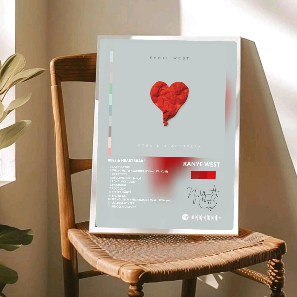 Kanye West – 808s & Heartbreak Poster with Frame - Vibes DistrictKanye West – 808s & Heartbreak Poster with Frame SilverVibes District