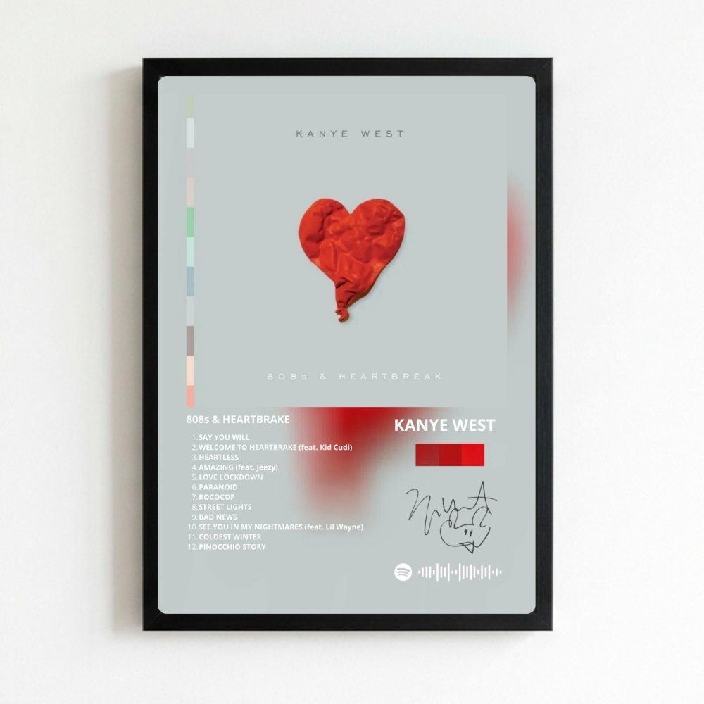 Kanye West – 808s & Heartbreak Poster with Frame - Vibes DistrictKanye West – 808s & Heartbreak Poster with Frame NeroVibes District