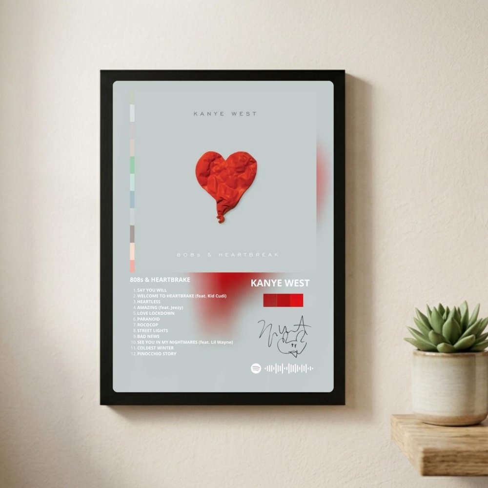 Kanye West – 808s & Heartbreak Poster with Frame - Vibes DistrictKanye West – 808s & Heartbreak Poster with Frame SilverVibes District
