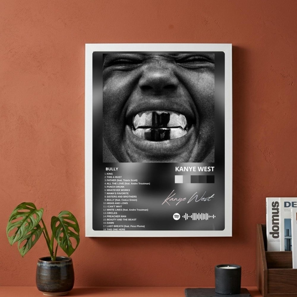 Kanye West – Bully Poster with Frame - Vibes DistrictKanye West – Bully Poster with Frame poster BiancoVibes District