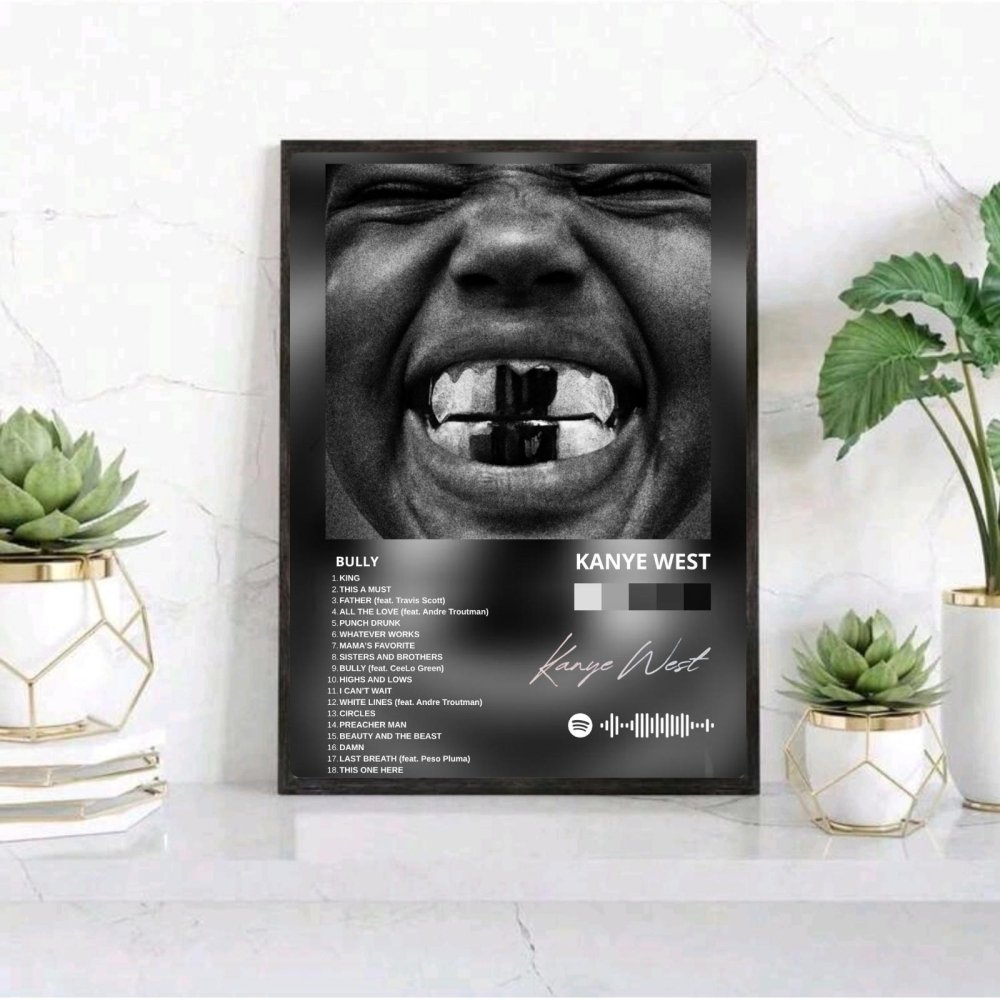 Kanye West – Bully Poster with Frame - Vibes DistrictKanye West – Bully Poster with Frame poster BiancoVibes District