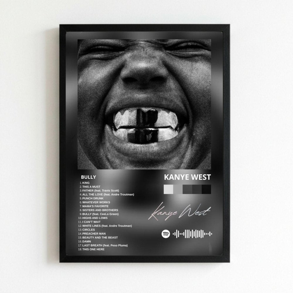 Kanye West – Bully Poster with Frame - Vibes DistrictKanye West – Bully Poster with Frame poster NeroVibes District