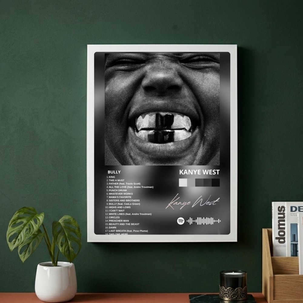 Kanye West – Bully Poster with Frame - Vibes DistrictKanye West – Bully Poster with Frame poster BiancoVibes District