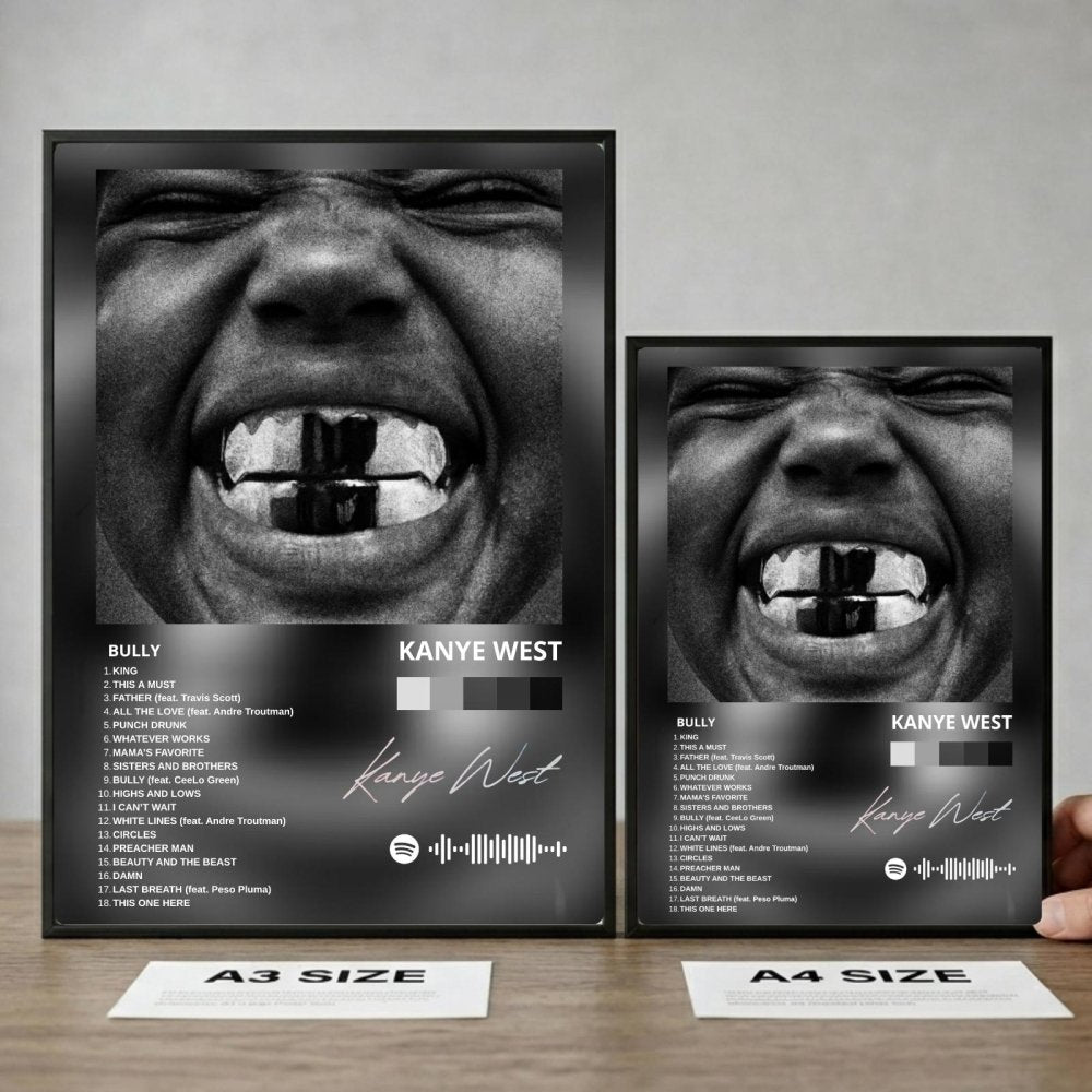 Kanye West – Bully Poster with Frame - Vibes DistrictKanye West – Bully Poster with Frame poster BiancoVibes District