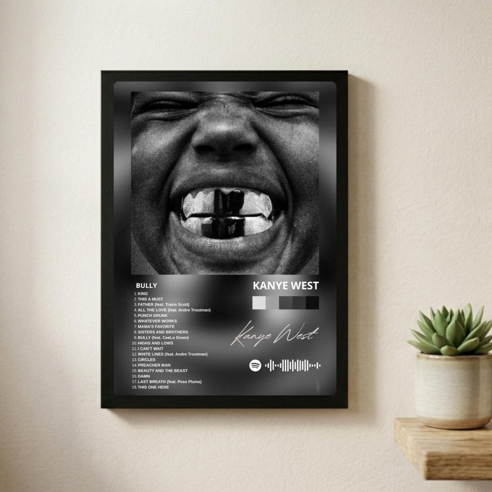 Kanye West – Bully Poster with Frame - Vibes DistrictKanye West – Bully Poster with Frame poster BiancoVibes District
