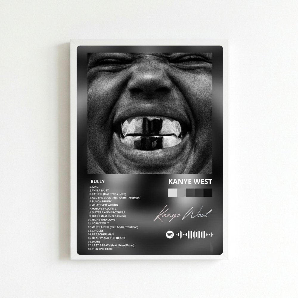 Kanye West – Bully Poster with Frame - Vibes DistrictKanye West – Bully Poster with Frame poster BiancoVibes District