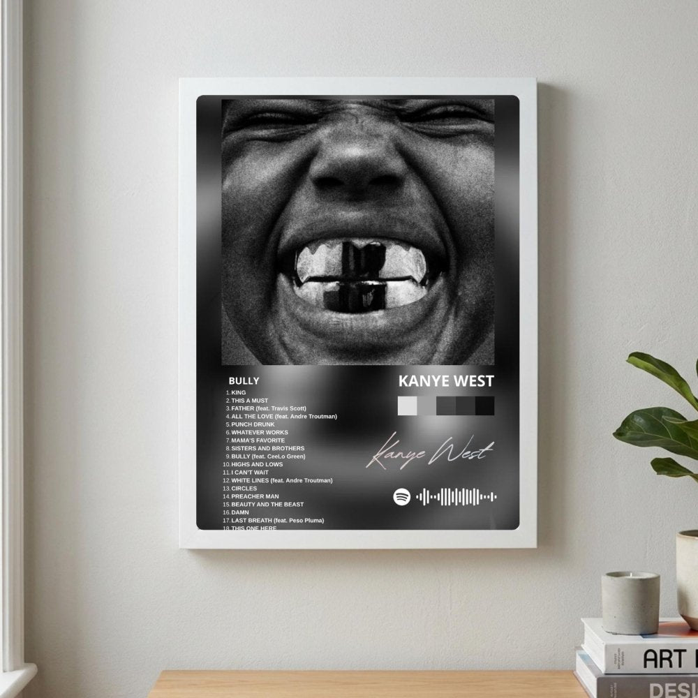 Kanye West – Bully Poster with Frame - Vibes DistrictKanye West – Bully Poster with Frame poster BiancoVibes District