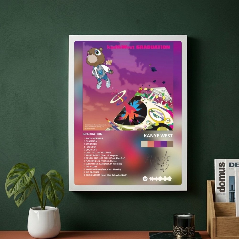 Kanye West – Graduation Poster with Frame - Vibes DistrictKanye West – Graduation Poster with Frame poster BiancoVibes District