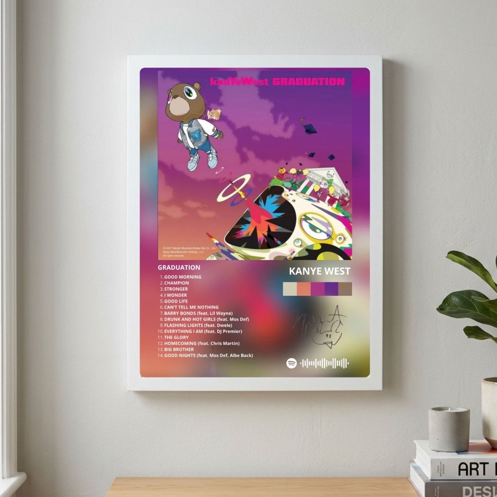 Kanye West – Graduation Poster with Frame - Vibes DistrictKanye West – Graduation Poster with Frame poster BiancoVibes District