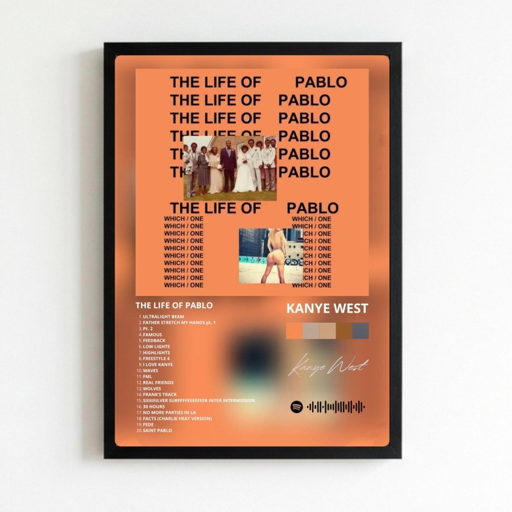 Kanye West – The Life of Pablo Poster with Frame - Vibes DistrictKanye West – The Life of Pablo Poster with Frame poster NeroVibes District