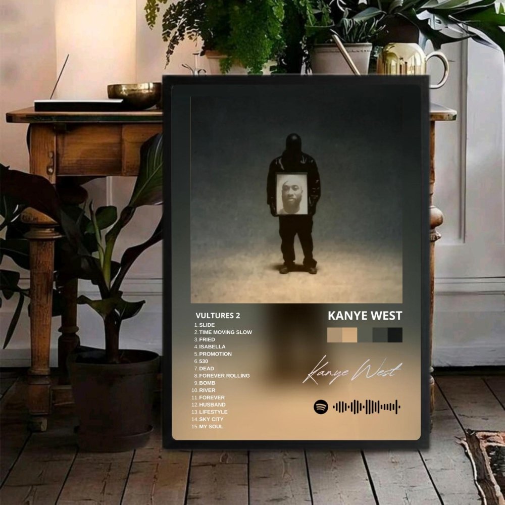 Kanye West – Vultures 1 Poster with Frame - Vibes DistrictKanye West – Vultures 1 Poster with Frame poster GoldVibes District