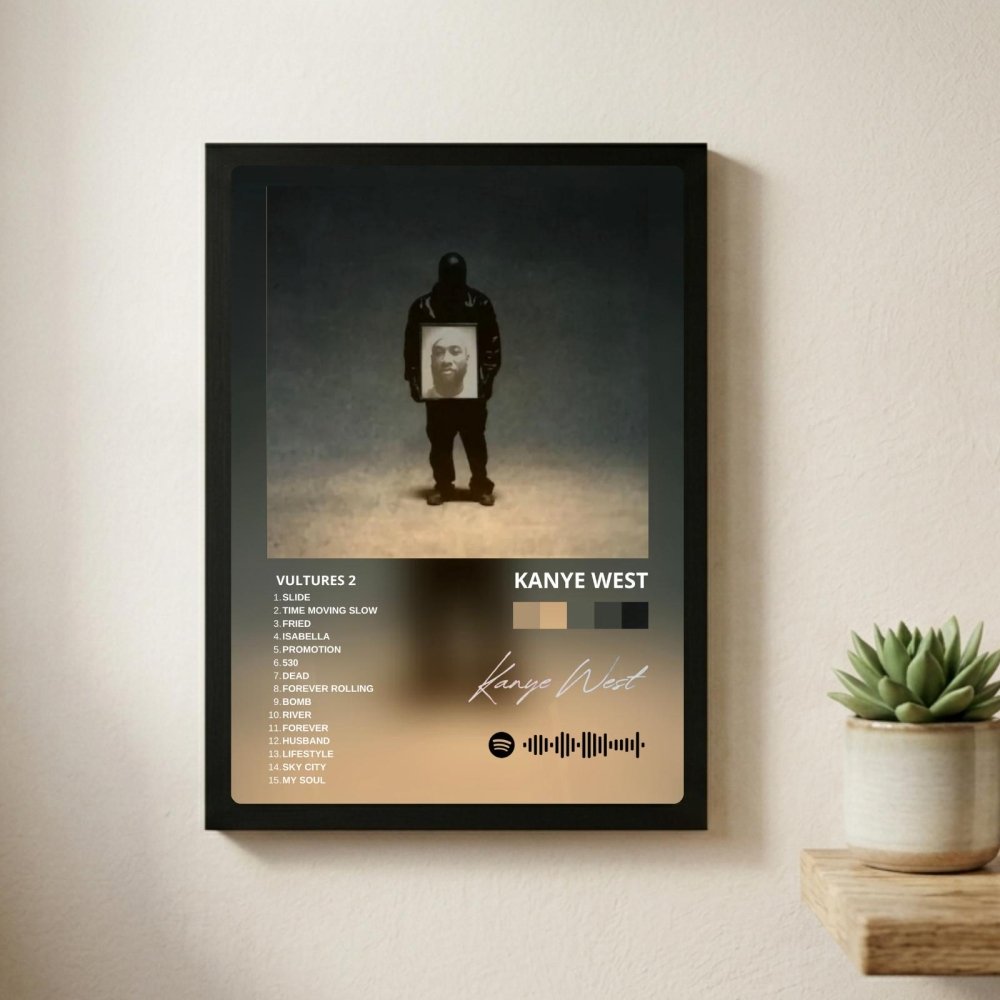Kanye West – Vultures 1 Poster with Frame - Vibes DistrictKanye West – Vultures 1 Poster with Frame poster GoldVibes District