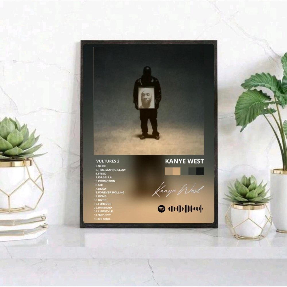 Kanye West – Vultures 1 Poster with Frame - Vibes DistrictKanye West – Vultures 1 Poster with Frame poster GoldVibes District