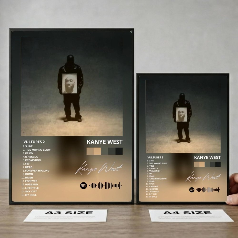 Kanye West – Vultures 1 Poster with Frame - Vibes DistrictKanye West – Vultures 1 Poster with Frame poster GoldVibes District