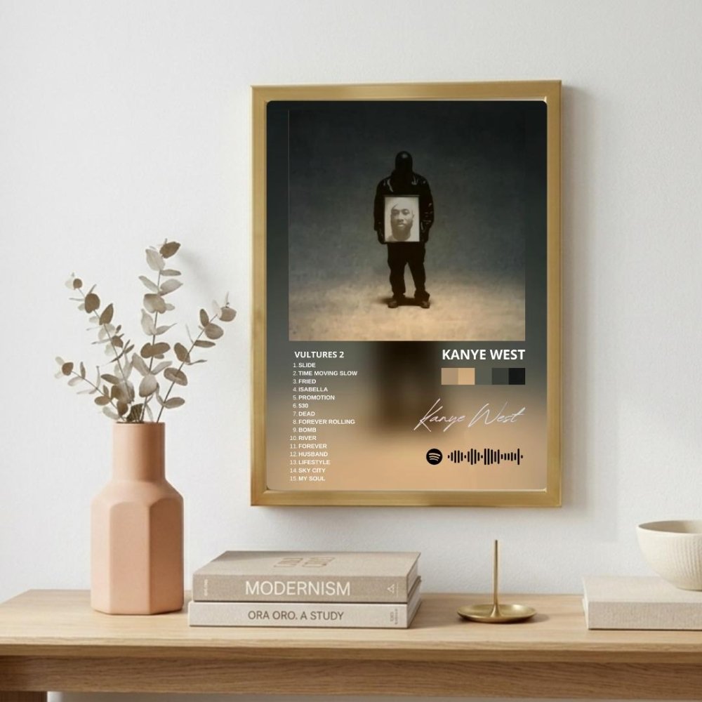 Kanye West – Vultures 1 Poster with Frame - Vibes DistrictKanye West – Vultures 1 Poster with Frame poster GoldVibes District