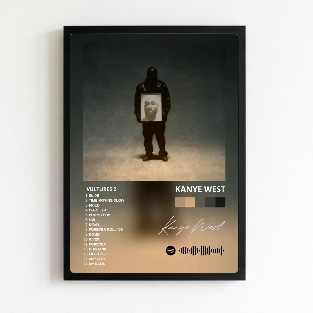 Kanye West – Vultures 1 Poster with Frame - Vibes DistrictKanye West – Vultures 1 Poster with Frame poster NeroVibes District