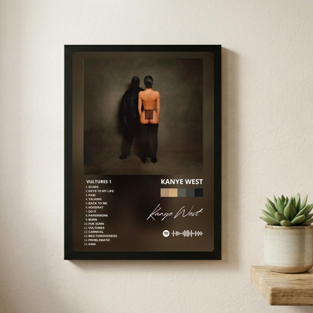 Kanye West – Vultures Poster with Frame - Vibes DistrictKanye West – Vultures Poster with Frame poster GoldVibes District