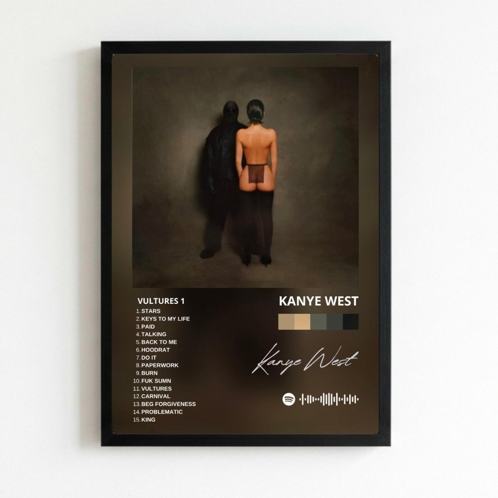 Kanye West – Vultures Poster with Frame - Vibes DistrictKanye West – Vultures Poster with Frame poster NeroVibes District