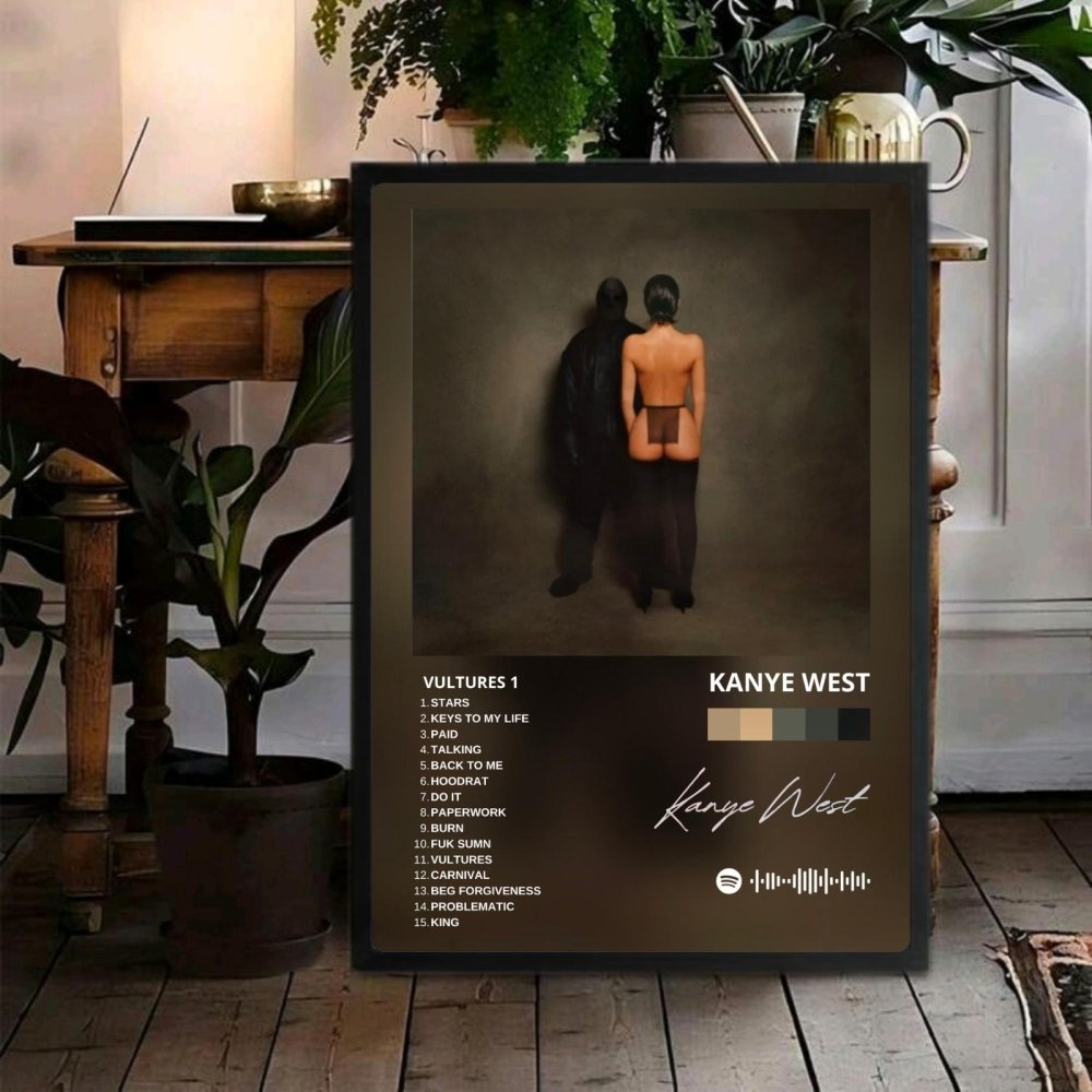 Kanye West – Vultures Poster with Frame - Vibes DistrictKanye West – Vultures Poster with Frame poster GoldVibes District