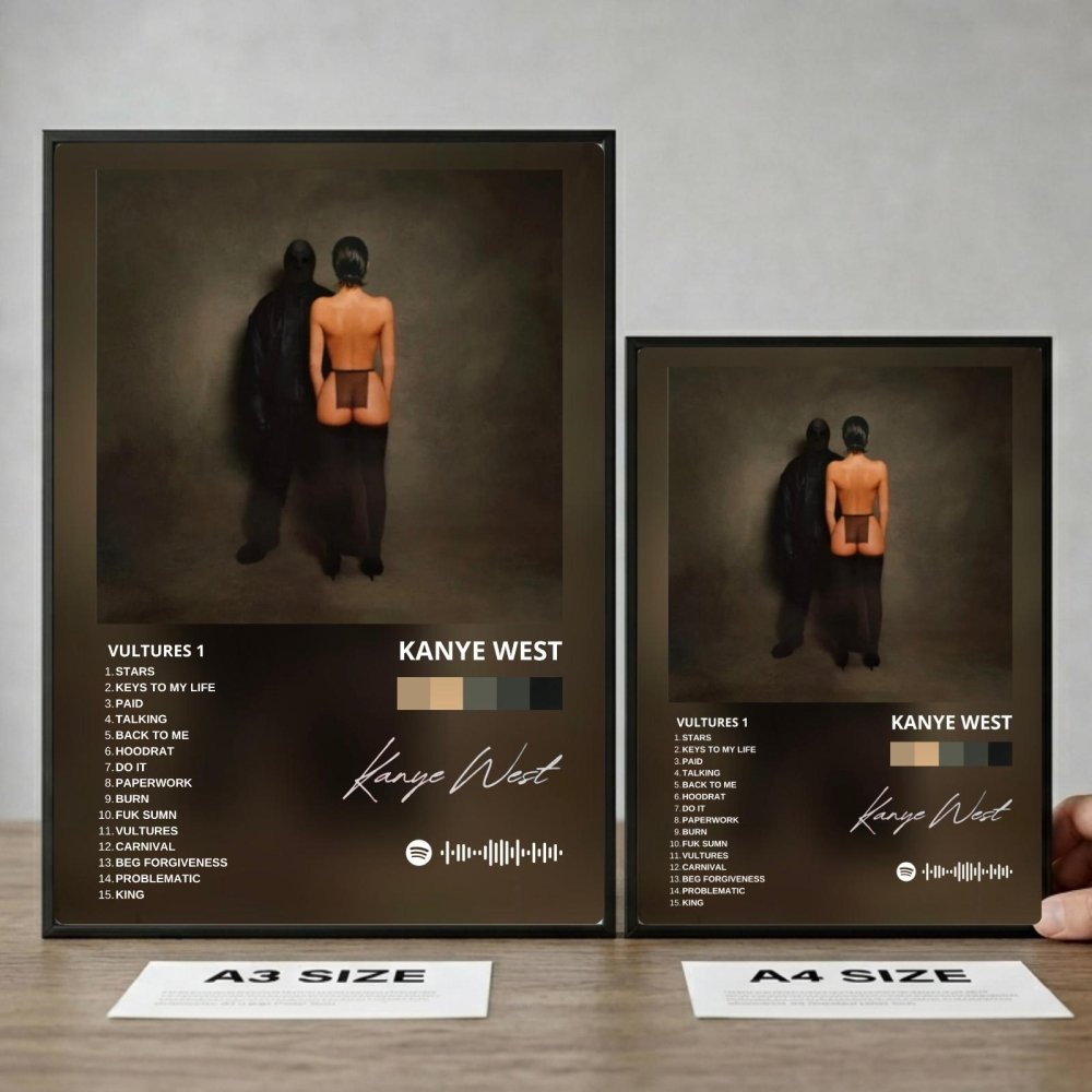 Kanye West – Vultures Poster with Frame - Vibes DistrictKanye West – Vultures Poster with Frame poster GoldVibes District