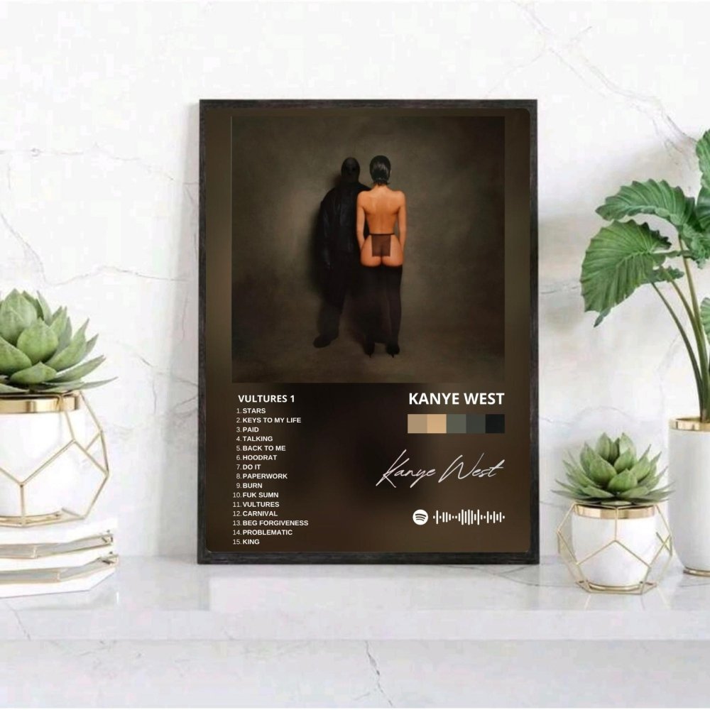 Kanye West – Vultures Poster with Frame - Vibes DistrictKanye West – Vultures Poster with Frame poster GoldVibes District