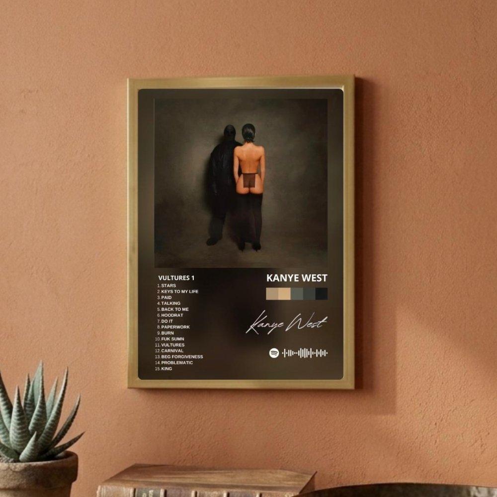 Kanye West – Vultures Poster with Frame - Vibes DistrictKanye West – Vultures Poster with Frame poster GoldVibes District