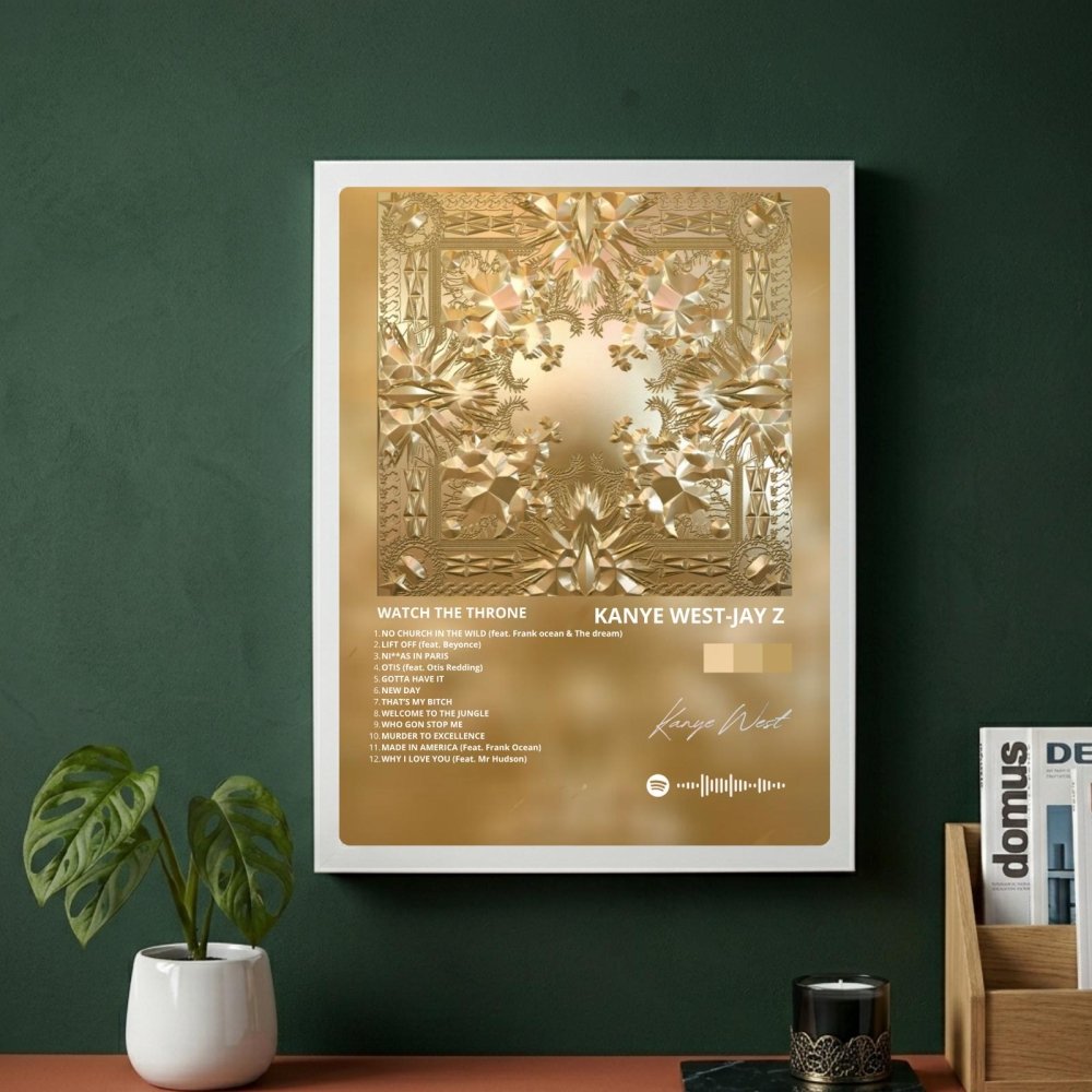 Kanye West – Watch the Throne Poster with Frame - Vibes DistrictKanye West – Watch the Throne Poster with Frame poster BiancoVibes District