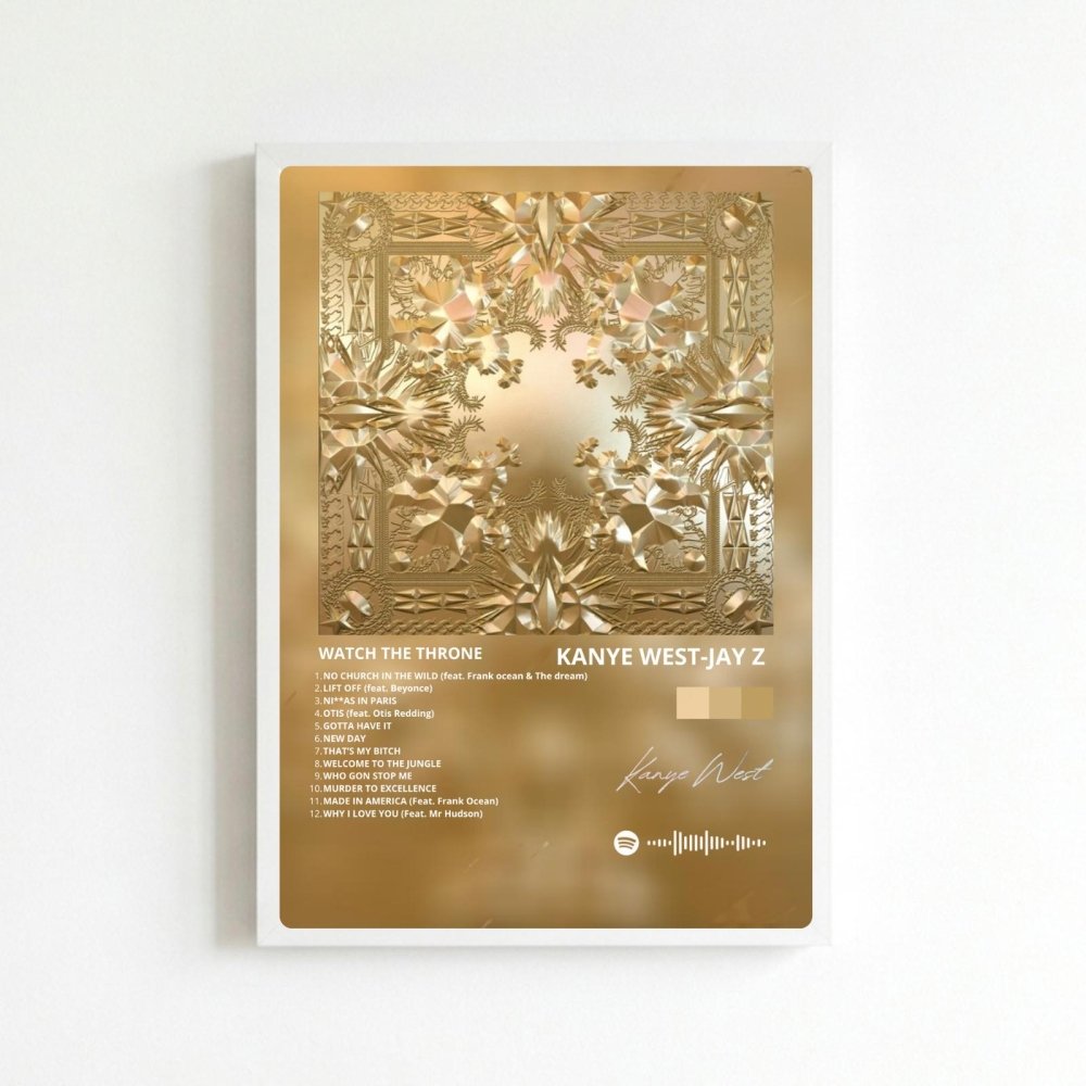 Kanye West – Watch the Throne Poster with Frame - Vibes DistrictKanye West – Watch the Throne Poster with Frame poster BiancoVibes District