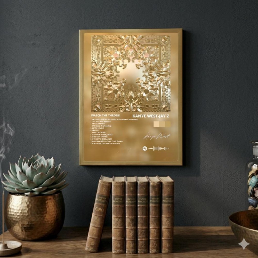 Kanye West – Watch the Throne Poster with Frame - Vibes DistrictKanye West – Watch the Throne Poster with Frame poster BiancoVibes District