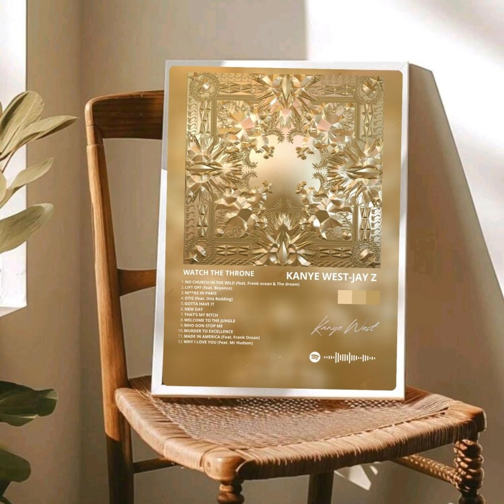 Kanye West – Watch the Throne Poster with Frame - Vibes DistrictKanye West – Watch the Throne Poster with Frame poster BiancoVibes District