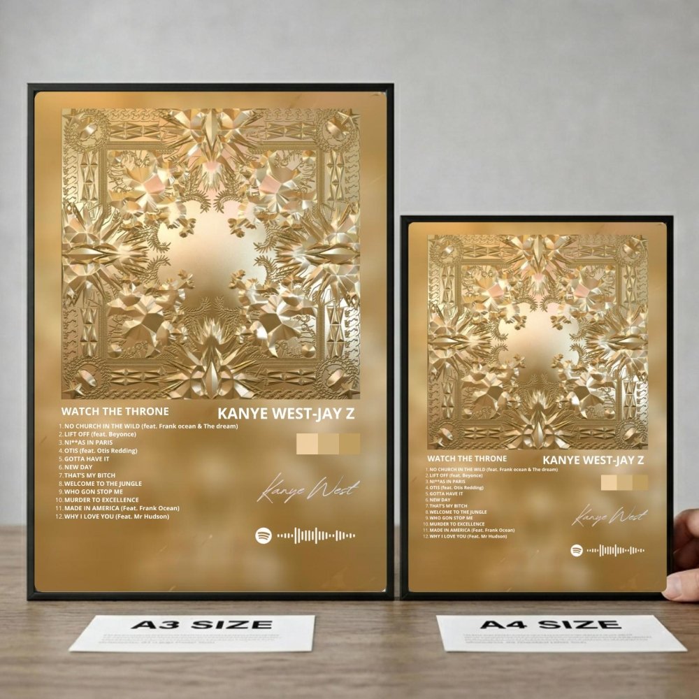 Kanye West – Watch the Throne Poster with Frame - Vibes DistrictKanye West – Watch the Throne Poster with Frame poster BiancoVibes District
