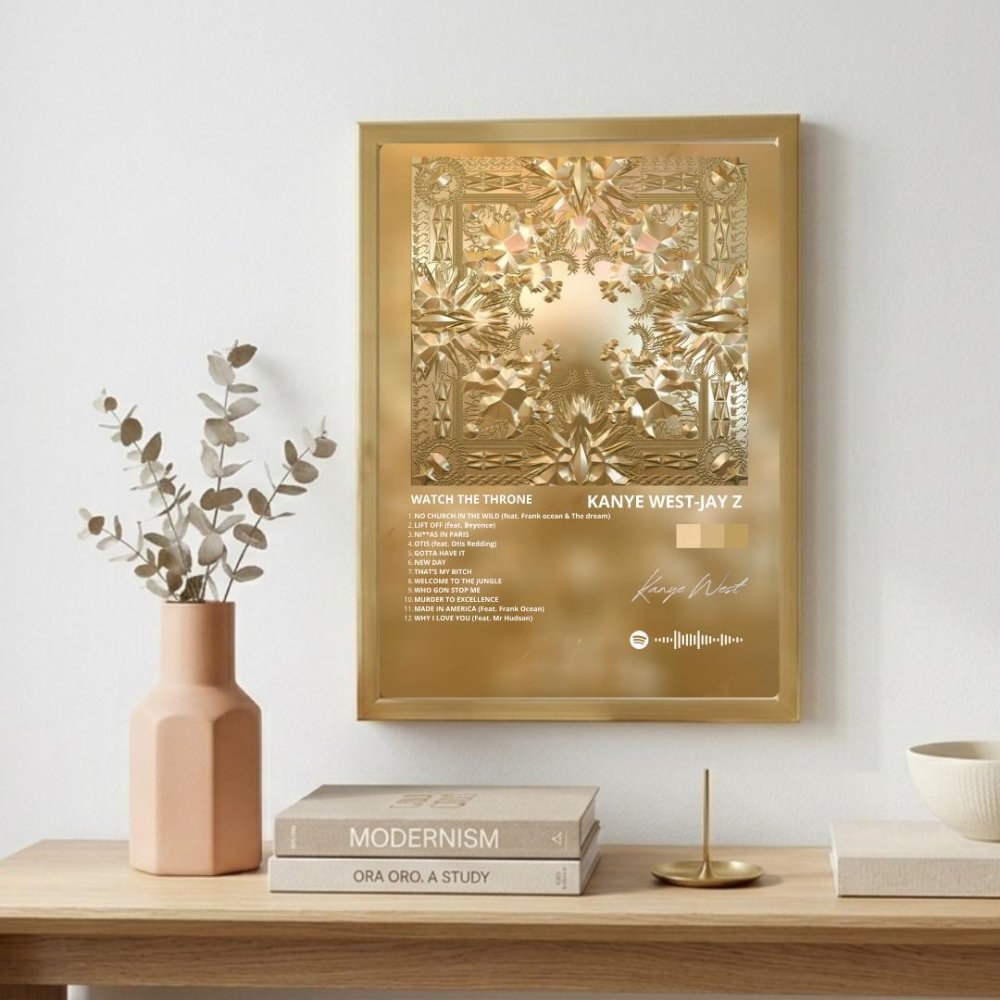 Kanye West – Watch the Throne Poster with Frame - Vibes DistrictKanye West – Watch the Throne Poster with Frame poster BiancoVibes District