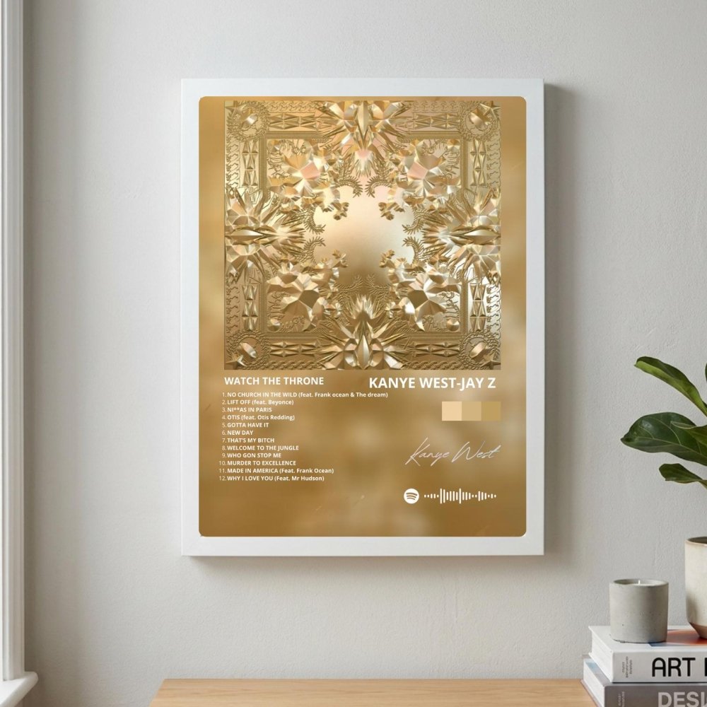 Kanye West – Watch the Throne Poster with Frame - Vibes DistrictKanye West – Watch the Throne Poster with Frame poster BiancoVibes District
