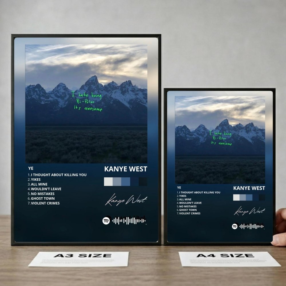 Kanye West – Ye Poster with Frame - Vibes DistrictKanye West – Ye Poster with Frame poster BiancoVibes District