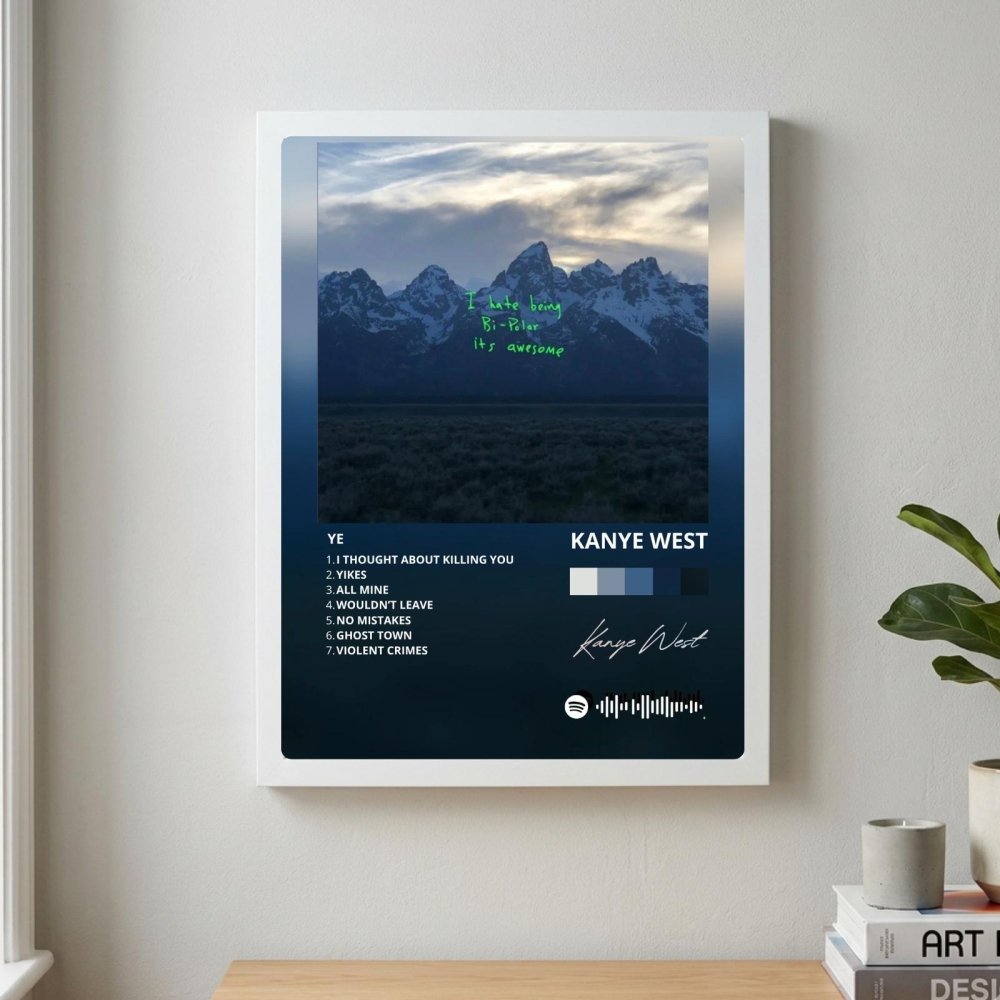 Kanye West – Ye Poster with Frame - Vibes DistrictKanye West – Ye Poster with Frame poster BiancoVibes District