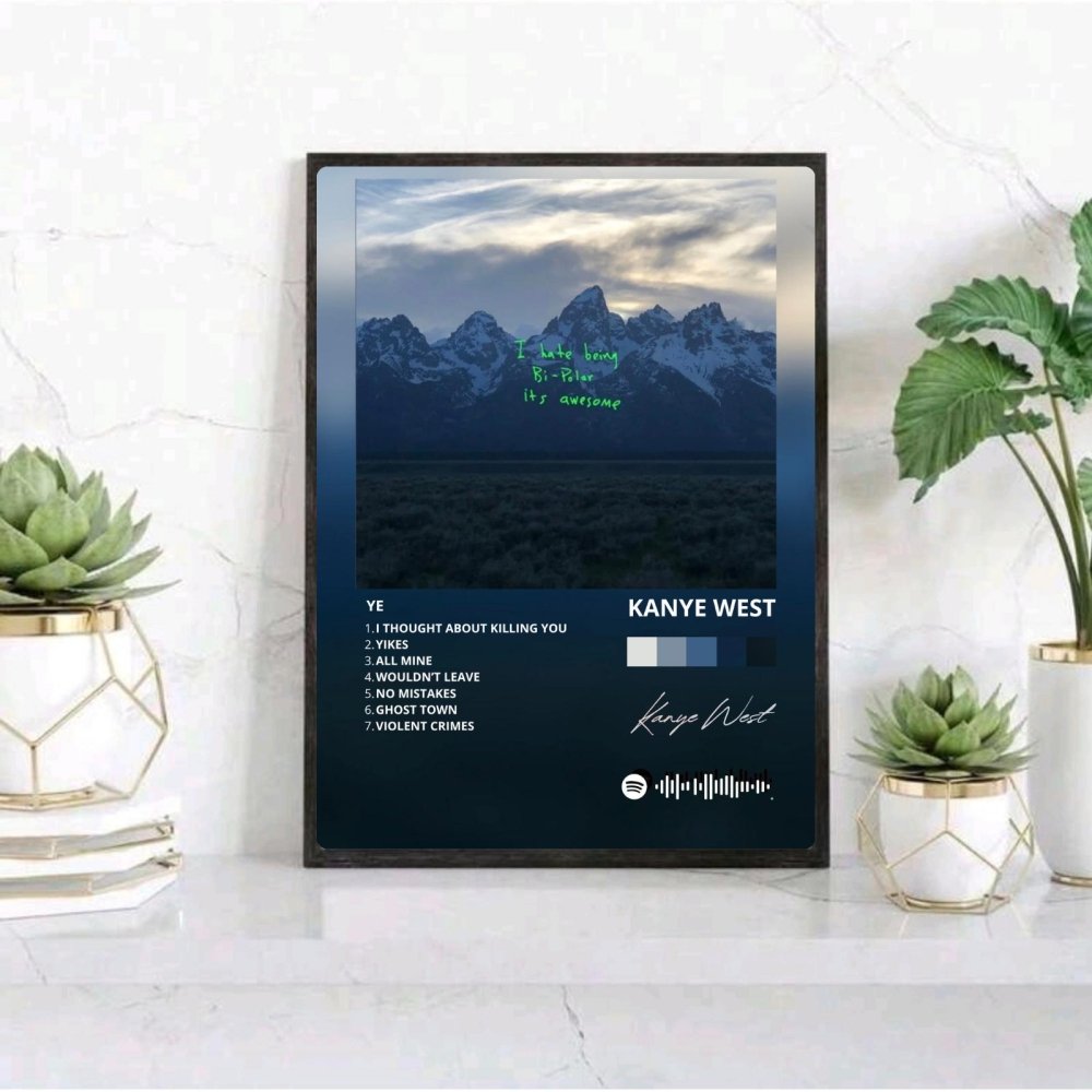 Kanye West – Ye Poster with Frame - Vibes DistrictKanye West – Ye Poster with Frame poster BiancoVibes District